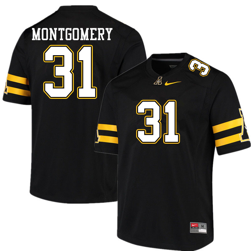 Men #31 Gabe Montgomery Appalachian State Mountaineers College Football Jerseys Sale-Black - Click Image to Close